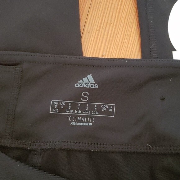 Adidas Black & White Climalite Leggings Size Small - Picture 4 of 4